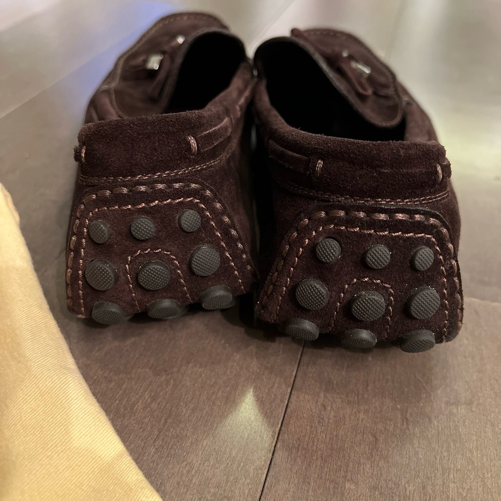 Louis Vuitton Brown Suede Shoes Moccasin Size 8.5 Excellent Condition Tassel - Picture 7 of 11